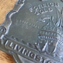 Livingston Wells & Co. Sailing Ship Foreign Domestic Belt Buckle Vintage