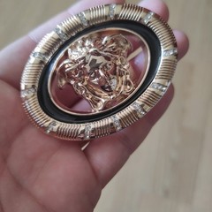 VERSACE. Gold tone. 3-D Medusa. BELT BUCLE.