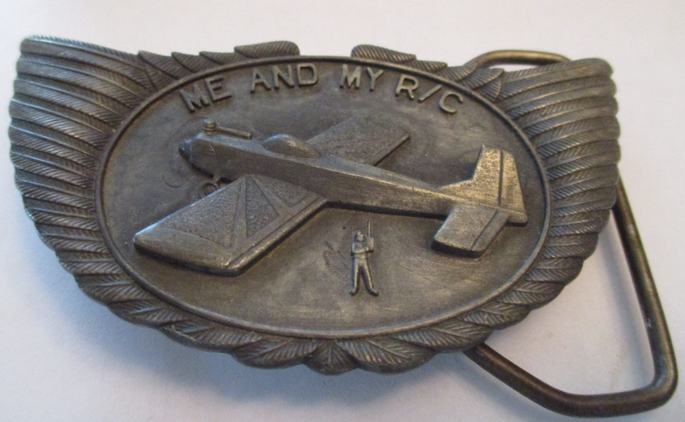 Vintage Pewter 1977 Belt Buckle -Radio Control Planes R/C
