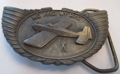 Vintage Pewter 1977 Belt Buckle -Radio Control Planes R/C
