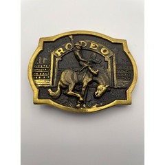 Vintage Heritage Mint 1988 Rodeo Bronc Rider Solid Brass Belt Buckle HL-5729