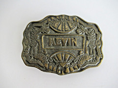 Vintage Oden &lsquo; KEVIN &lsquo; Name Belt Buckle Bronze Tone Personalized USA