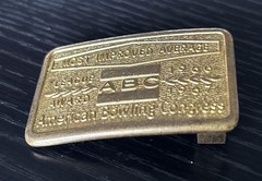 Vintage American Bowling Congress ABC 1966 1967 Most Improved Award Belt Buckl