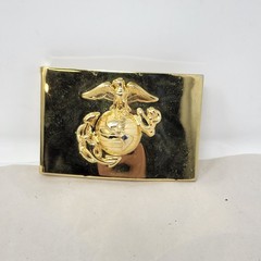 USMC Marines Brass Belt Buckle Anchor and Globe Ira Green Company G23 3&Prime;