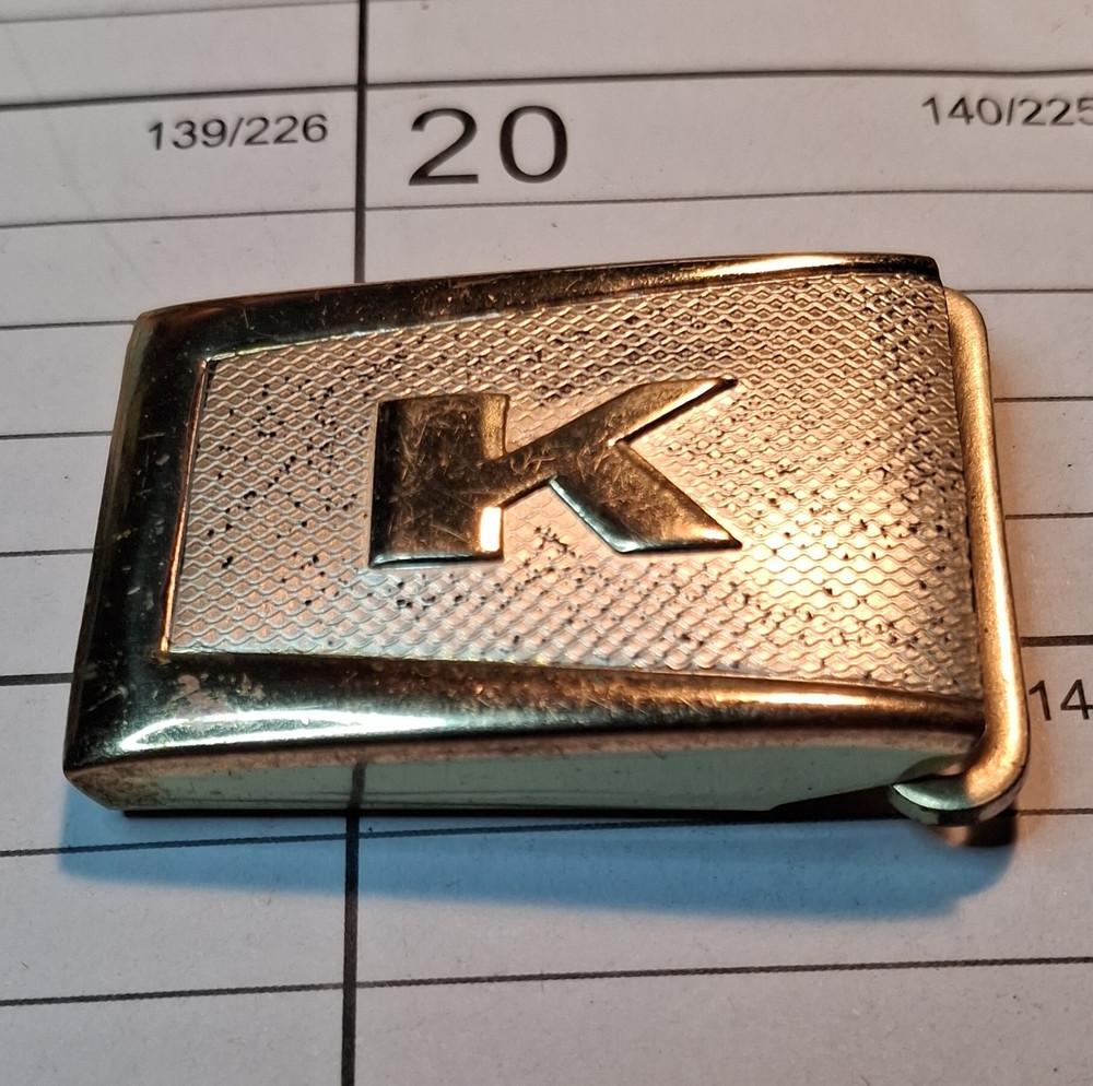Pioneer Men’s Silver Metal Clamp Belt Buckle K Initial, 1.25in Rectangular