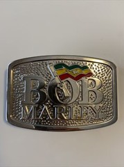 2006 Bob Marley with Flag Belt Buckle for 1.5&Prime; Belt 3.75&Prime; x 2.5&Prime; Arched Front