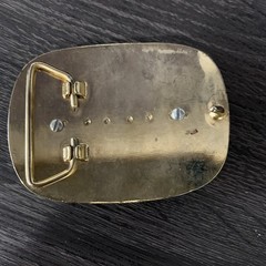vintage TIGERS EYE belt buckle GEMSTONE polished rock inset