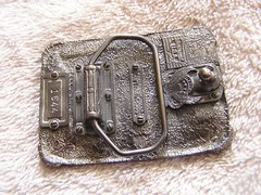 Vintage Great American Buckle American Fisherman Swappin Lies Belt Buckle