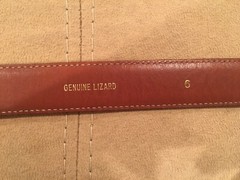 KIESELSTEIN EQUESTRIAN RACE HORSES BELT BUCKLE WITH BROWN LIZARD BELT SIZE 6