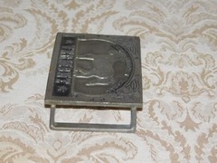 VINTAGE 3 1/2&Prime; WIDE VERMONT THE MORGAN HORSE PEWTER BELT BUCKLE