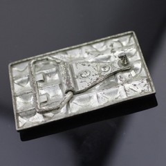 Vintage Chocolate Bar Design Metal Antique Silver Effect Belt Buckle