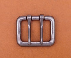 Men Heavy Duty Double Tongue Pin Prong Belt Buckle Fits 40MM Belt Strap Silver