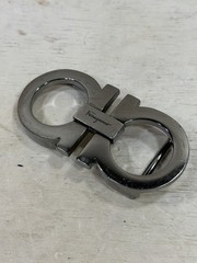 Ferragamo Gancini Silver Double Ring Belt Buckle Made in Italy Buckle Only