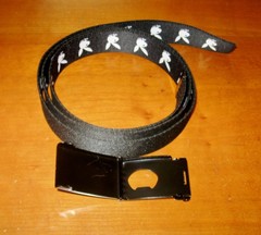 Playboy Bunny Belt w Buckle Bottle Opener Playboy Cloth Adjust Revisible Belt