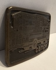 Vintage, 1975, FORD TRAVEL TRAILER / CAMPER, Brass Belt Buckle MENS Collectible