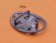 Heavy Duty Gunmetal Southeast Tribal Indian Chief Head Leather Belt Buckle