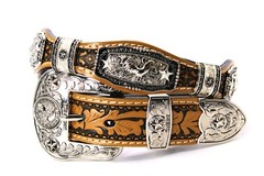 Western Buckle Set 3 Piece Rooster Buckle Star Buckle Hebilla Vaquero Gallo 1.5