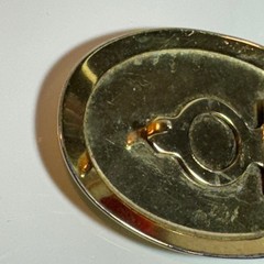 Gold Tone Oval Belt Buckle Die Cast Train Locomotive Yellow Blue