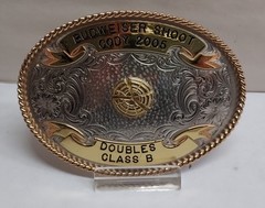 2005 – CODY – BUDWEISER SHOOT – DOUBLES CLASS B – BELT BUCKLE – listing # 9563