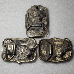 The Great American Buckle Co. Vintage 3pc Western Music Hunting Buckle Lot 3&Prime;