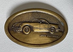 1976 Vintage 1953 Chevy Corvette Indiana Metal Craft Belt Buckle -Z1