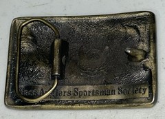 Vintage BASS Belt Buckle Brass Anglers Sportsman Society Member