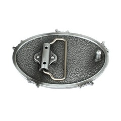 Oval Longhorn Bull Steer Head Barbed Wire Western Belt Buckle Antique Silver