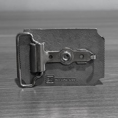 Vtg Michigan Air National Guard Belt Buckle Hit Line USA Military Silver Tone