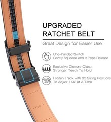 SENDEFN Ratchet Belt Replacement Strap 1 36&Prime;-42&Prime; Waist Adjustable, Black-4
