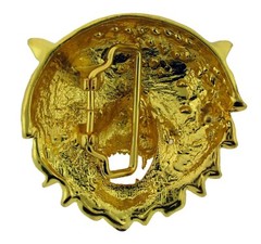 Lion Belt Buckle Big Cat Tiger Men Women Gold Metal Western Rodeo Cowboy Fashion