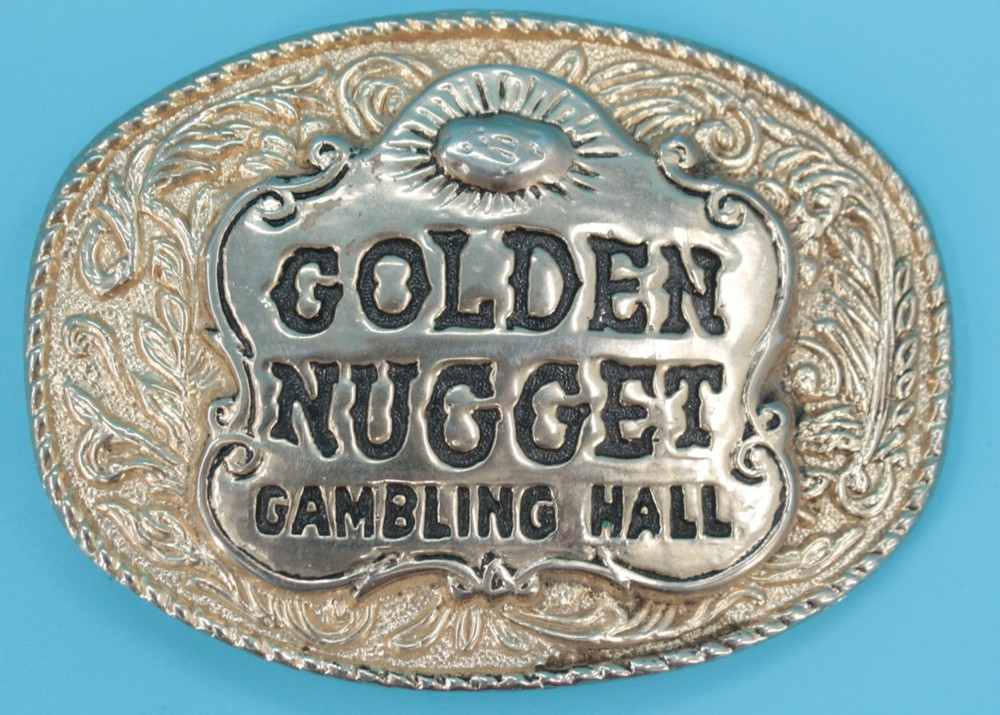 VTG 70s/80s Golden Nugget Gambling Hall Casino Las Vegas Belt Buckle