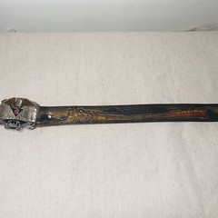 Vintage 1995 Bergamot Leather Embossed Train Belt Colored Railroad Buckle