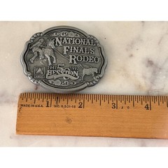 1997 Hesston National Finals Rodeo Belt Buckle 50th Anniversary NFR Miniature