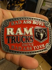 Dodge Ram Red Pewter Color Logo Belt Buckle RAM Collectible new