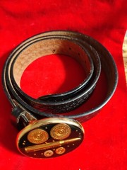 VTG Von West Encased Bullet Shells Remmington S & W Long Luger Belt Buckle Guns