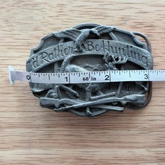 vintage siskiyou Id rather be hunting pewter silver belt buckle deer ducks usa