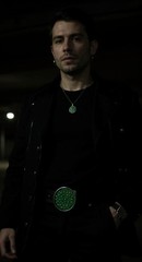 Men Silver Metal Buckle Gothic Fashion Green Skeleton Biker Skulls Heavy Duty