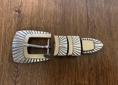 James Reid 14k Gold .925 Sterling Square Ray Belt Buckle Set ✅