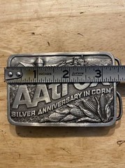 AAtrex Vintage Belt Buckle Seed Corn Farm Rodeo Farmer Collector Patina Rancher