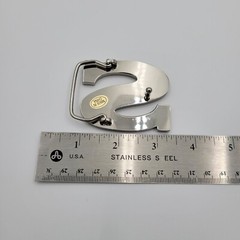 S Initial Brushed Chrome Belt Buckle 2 1/2&Prime; x 2&Prime; Up To 1 1/4&Prime; Belt