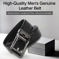 Tienyuu Men&rsquo;s Leather Dress Belt – Ratchet with Comfort One Size, Black