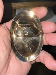 Vintage Old Bluegrass Music Gold Belt Buckle Rare Fast Free Shipping