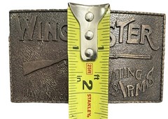 Vintage Brass Belt Buckle Winchester Repeating Arms New Haven Conn. Rifle Guns