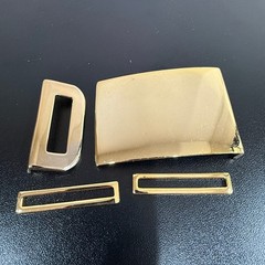 US Military Brass Belt Buckle Set Brass No Insignia NSN 8315-01-503-2104