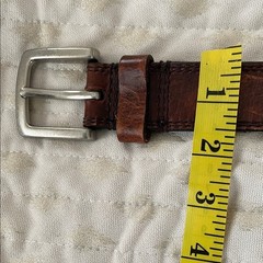 Columbia Vintage Dark Brown Leather Men&rsquo;s Belt with Silver 2&Prime; Buckle Size 38