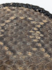 Vintage Snakeskin Belt Buckle Exotic Leather Braided Edge Western Oval