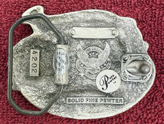 Fire Fighter American Hero Eagle USA Flag Belt Buckle Solid Pewter