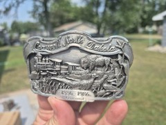 Vintage 1886 1986 Cogswell North Dakota Centennial Belt Buckle 227/252