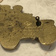 Vintage 1979 Baron Buckle Solid Brass Fire Truck Belt Buckle Department 6150
