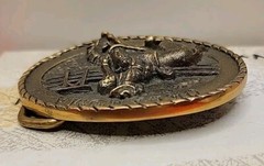 1980 Brass All Around Cowboy Oklahoma Western Bucking Horse Belt Buckle